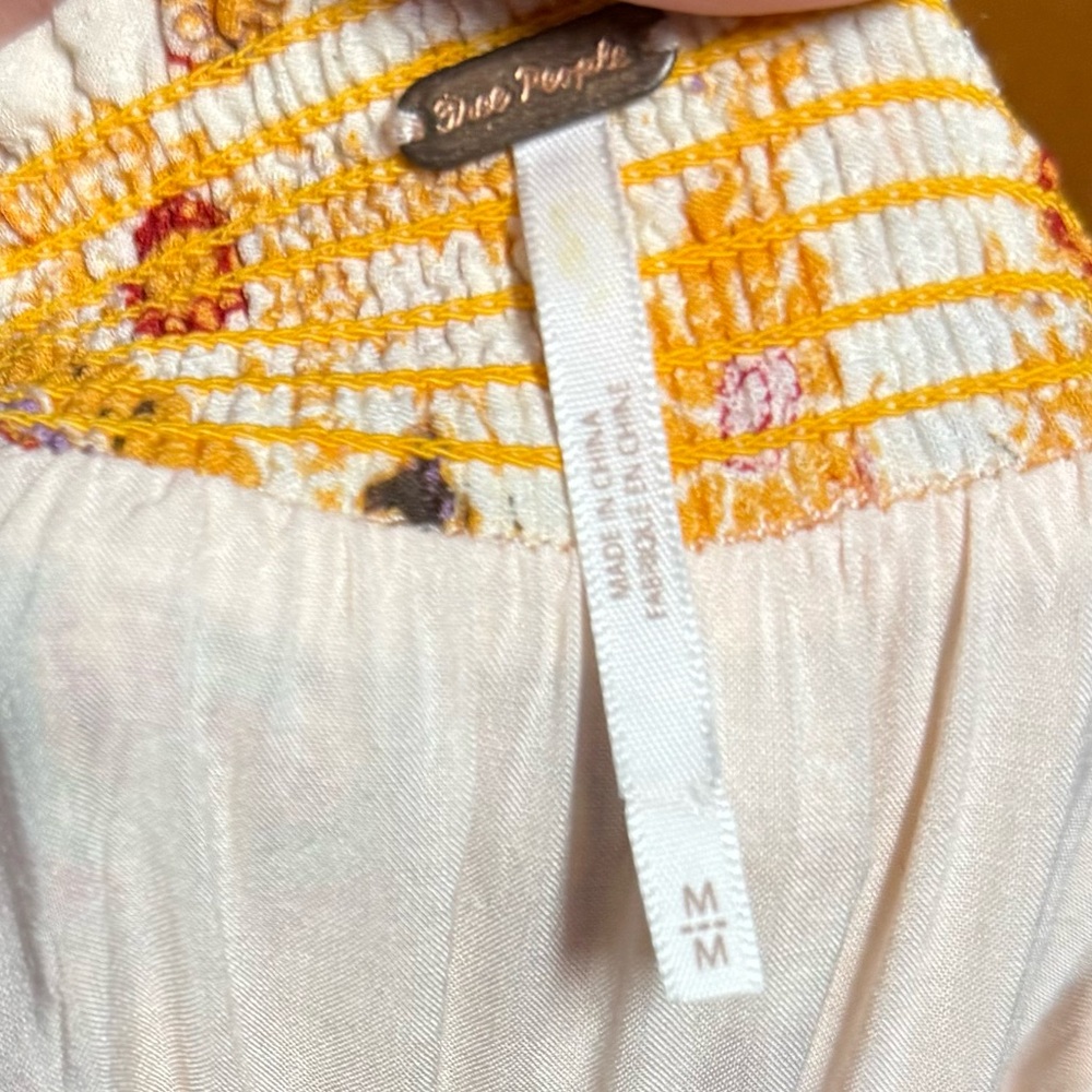 Free People Carmen Off The Shoulder Jumpsuit Medium Golden Gate Boho Festival - Picture 6 of 6